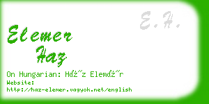 elemer haz business card